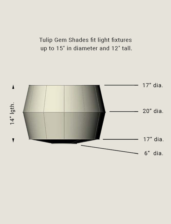 Diagram of the Gem Shade including dimensions
